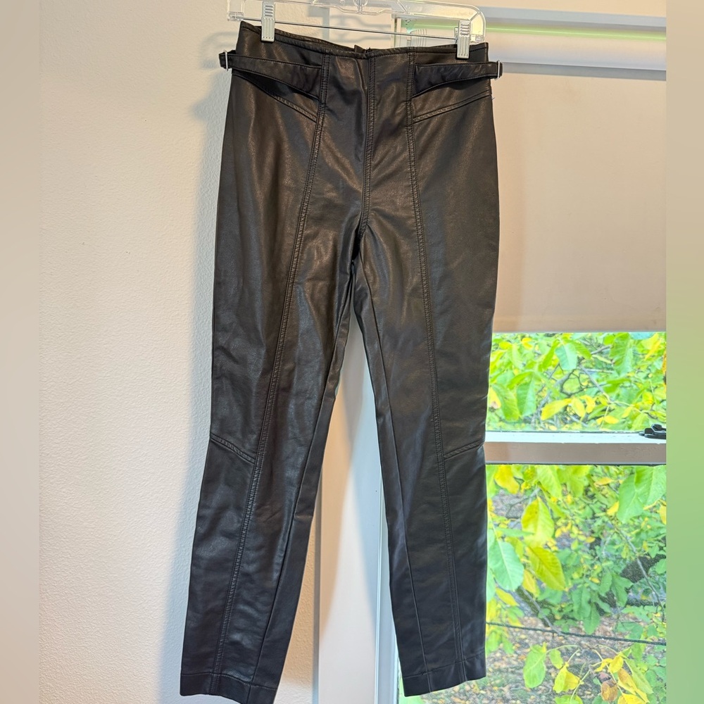 NWT Free People (We the Free) Black Faux Leather Pants